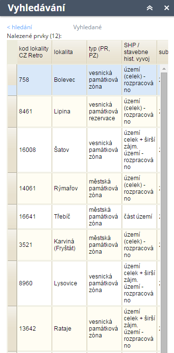 Příklad: Chceme-li vyhledat pouze takové místnosti v rámci celého areálu, jejichž výměra je větší než 11 m 2, budeme postupovat podle obrázku.