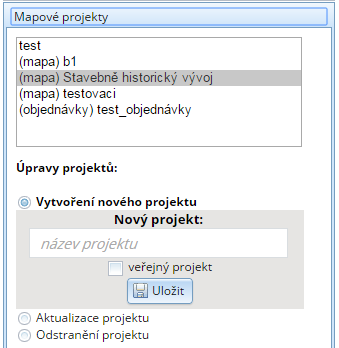 Přidání dat Do mapového pole je možné přidat libovolná data v podobě mapových služeb, jak vlastních tak cizích.