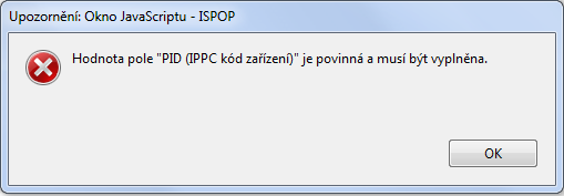 Tab. 2: Kontrola vedoucí k vyplnění povinných polí (1. strana formuláře F_IRZ) Příklady výsledků kontrol pro vyplnění povinných polí (viz.