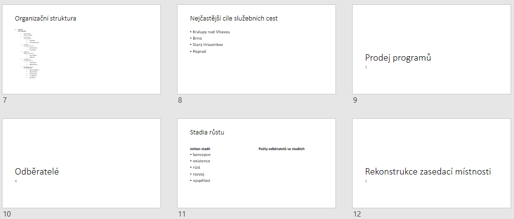 Kapitola 1: Seznámení 18 OBR. 1-10: PODOKNO ZNOVU POUŽÍT SNÍMKY Enc-01-03.pptx Přidané snímky včetně stávajícího snímku nadepisujícího část 5 jsou zrekapitulovány v Xobr. 1-11X.