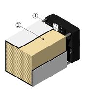 2.1 Konstrukce 1 horní díl venkovního krytu 2 spodní díl venkovního krytu 3 horní díl vnitřního krytu 4 spodní díl vnitřního krytu 5 umístění filtru 6 reverzní