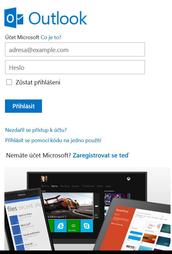 Máme k dispozici webový disk OneDrive, poštu, kalendář, adresář a webové kancelářské aplikace (Word, Excel, OneNote, PowerPoint). Pokud máme počítač se systémem MS Windows 8 (8.