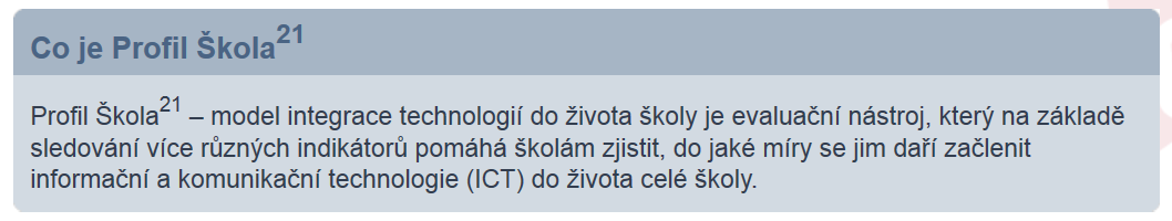 Další výhodou tohoto nástroje je i možnost anonymního porovnání výsledků naší školy s výsledky ostatních škol. Vývoj ICT na škole Vývoj prochází několika stadii a má celkem 4 úrovně.