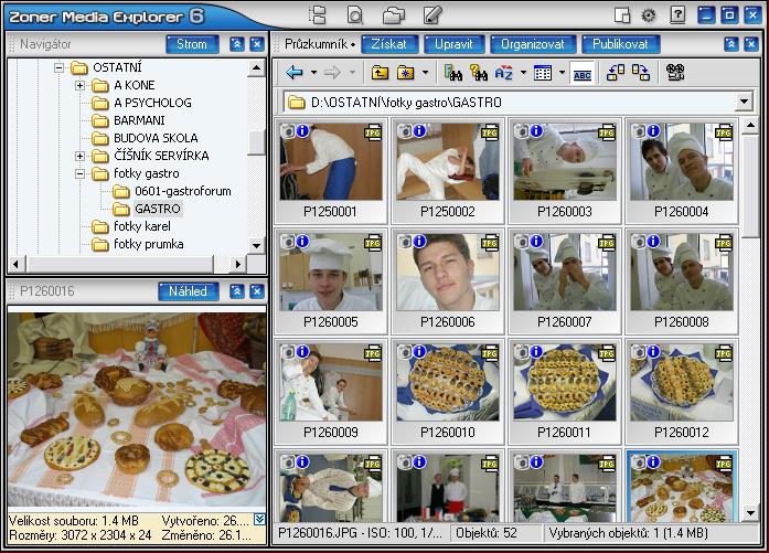 POČÍTAČOVÁ GRAFIKA ZONER MEDIA EXPLORER Složí k editaci a úpravě fotografii OVLÁDACÍ MENU EDIT.