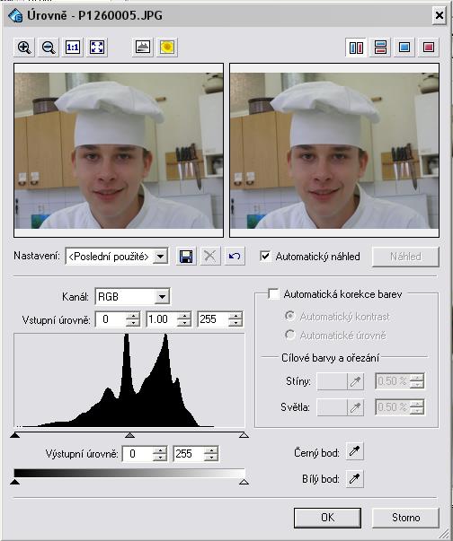 ÚROVNĚ Změna barevné intenzity obrázku 1. UPRAVIT, VYLEPŠIT OBRAZ 2.