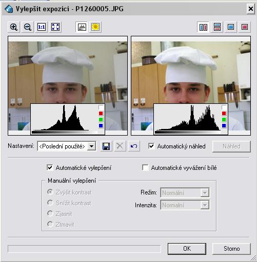 VYLEPŠIT EXPOZICI ZONER MEDIA EXPLORER 6 Změna barevné intenzity obrázku 1. UPRAVIT, VYLEPŠIT OBRAZ 2.