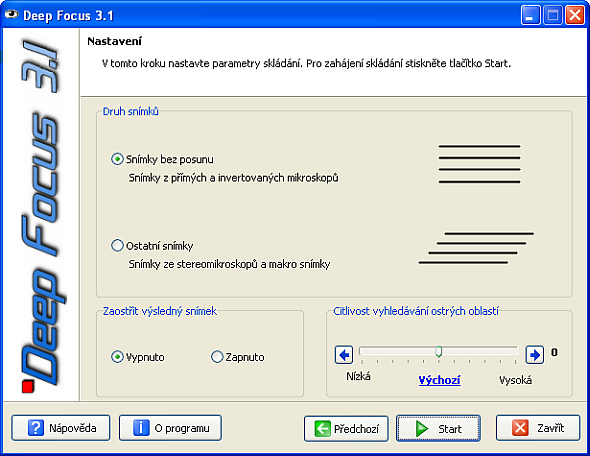 Použití modulu Deep Focus 3.