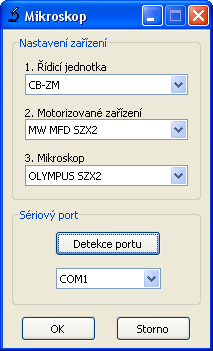 Nastavení pro automatizované snímání Při použití modulu pro motorizované ostření nebo motorizovaného mikroskopu je možné celý proces snímání řezů a skládání snímků automatizovat.