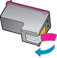 b. Pomocí vytahovacího poutka odstraňte plastovou pásku. c. Zasuňte novou kazetu do zásuvky tak, aby se pojistka zaklapnutím zavřela. 4.