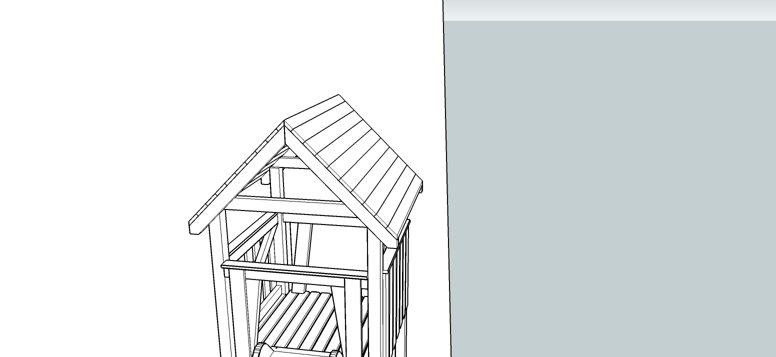 vruty 5x90 vruty 5x70 Obr. 13 Obr. 14 11) Střechu posaďte na nosné sloupky a zajistěte vruty 5x90 (otvory jsou předvrtané), celk. 4 ks k nosným sloupům. Viz. obr.