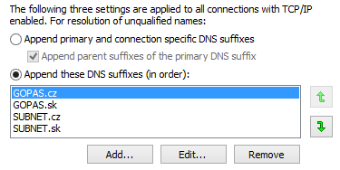 GLOBAL NAMES DNS ZÓNY Speciální typ DNS zóny, která umožňuje překlad i krátkých (jako NetBios) jmen Defaultně není v DNS povolená Elegantní