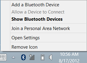 Používání připojení Bluetooth - 39 V oznamovací oblasti klikněte na ikonu Bluetooth a vyberte