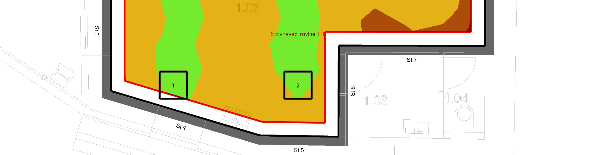 Tenza Adamov 23.10.2015 102 DEÍ MÍSTOST Přehled výsledků, 102 DEÍ MÍSTOST -0.5-1.0-1.5-2.0-2.5-3.0-3.5-4.0-4.5 0 1 2 3 4 5 6 7 200 300 500 750 1000 2.30 m Udržovací činitel 0.70 na ploše (28.