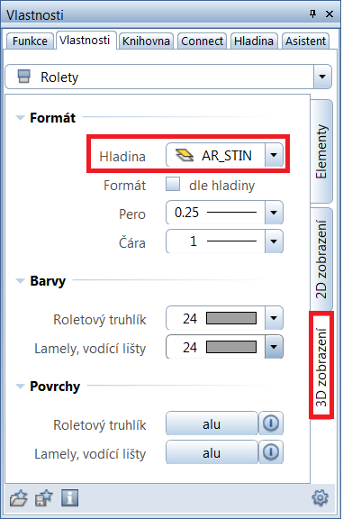 Novinky v programu Allplan 2015 Novinky v Allplanu 2015-0 93 Jak pro 2D, tak pro 3D zobrazení jsou přednastaveny následující hladiny: pro parapety: AR_PAR pro rolety: AR_STIN Nové reporty pro