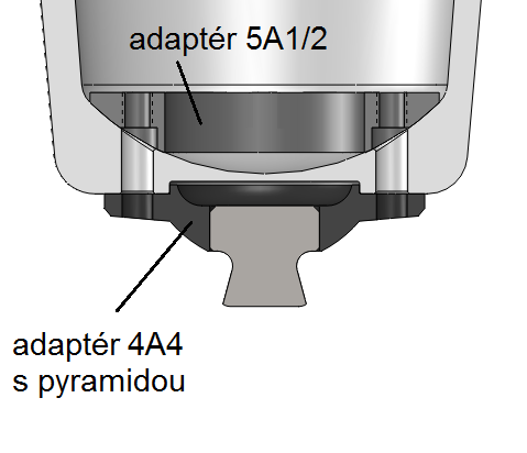 Využívá vnitřní část adaptéru pro plastové lůžko (5A1/2) z varianty II. Pro přímé připojení adaptéru 4A4 pak byly zkonstruovány dosedací plochy na distálním konci lůžka stejně jako u varianty I.