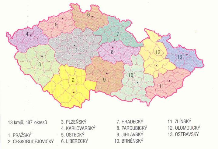 png Příloha 6: Územně správní členění České republiky z období 1949-1960 Zdroj: Katedra geografie UP,