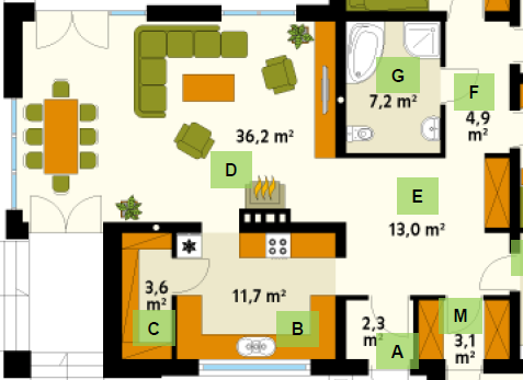 room Size in m² Heating Power Watt/m² Heating Power Watt Heating Power W/m² Heating Foil m heatingfilm length and power electrical power W Room A: HZ 1 (A+M) 2,3 60 138 110 2,1 2 Stk 1,00 m 124 W/m²