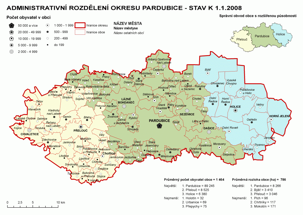 4.2. OKRES PARDUBICE 17 Obrázek 4.2: Administrativní rozdělení okresu Pardubice [3] Pardubický okres má velice výhodnou polohu co se týče dopravního spojení.