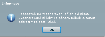 V levém sloupci zatrhněte všechna IČZ, pro která požadujete přílohu, a klikněte na OK. Úplně dole na stránce klikněte na Dokončit žádost el.