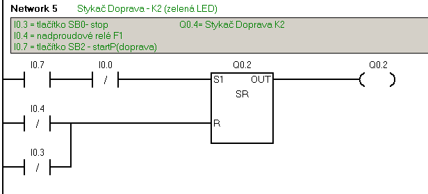 Program přepínač otáček Pro kontrolu běhu programu