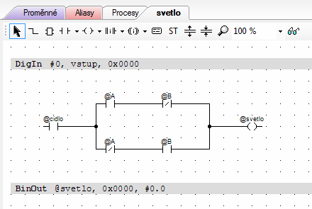 61 Svetlo Schéma zapojení obvodu 15 6 37 36 35 34 33 1 2 3 4 5 AO0.1 AO0.3 AO0.0 AGND AO0.2 RS485 GND B A 7 8 9 10 12 11 13 14 EGND DI0.0 DI0.1 DI0.2 DI0.3 DI0.4 DI0.5 DI0.6 DI0.