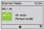 Tlačítko Provozní režim Funkce MODE Výběr provozního režimu (Internetové / FM rádio, AUX-IN, MediaPlayer) Navigace vpravo / vlevo / nahoru / dolů Otočný ovladač Navigace v Menu a výběr SELECT