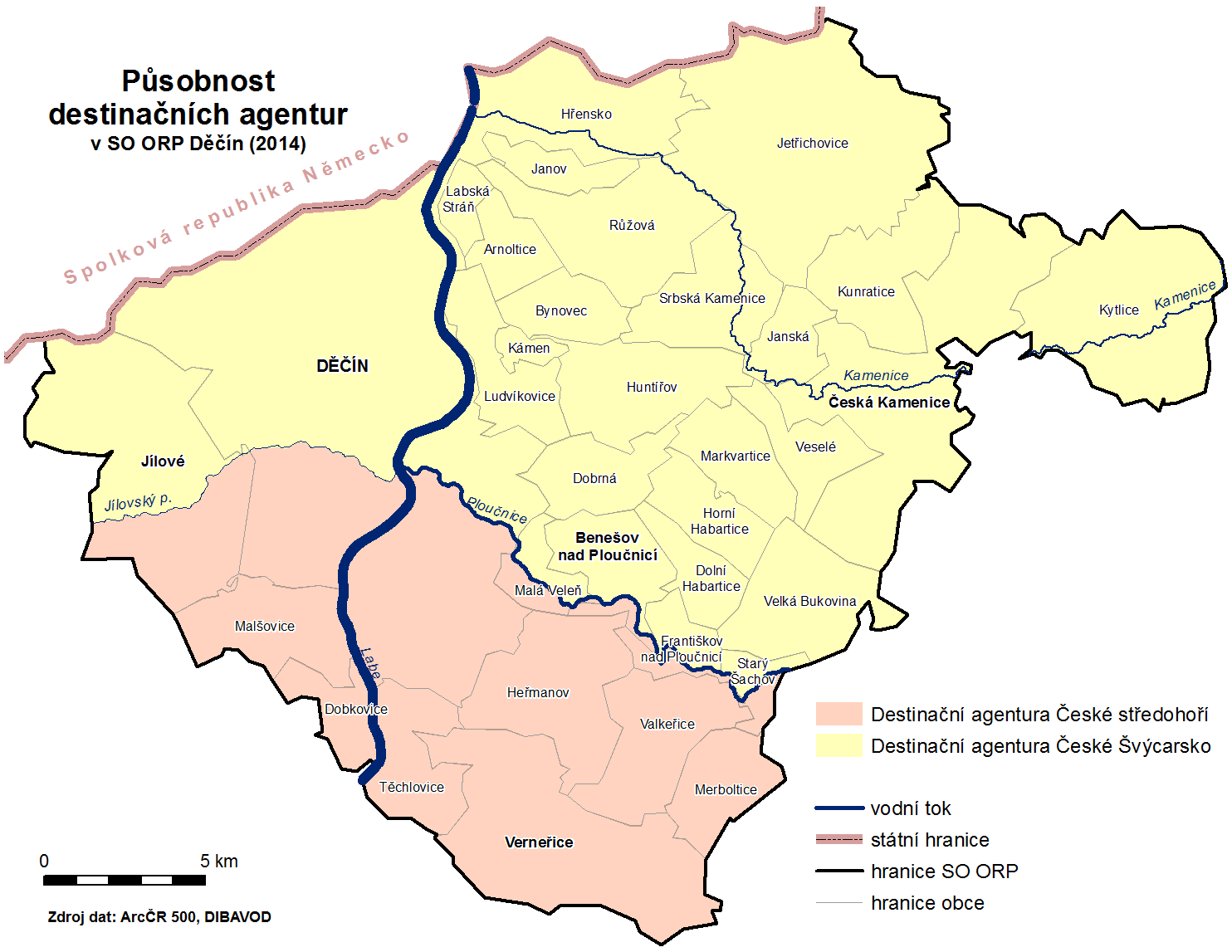 Obr. 6 Vymezení území působnost destinačních agentur 6.1.