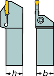 TURN - ZE Kódové značení držáků orout Systém orout s 1 nebo 2 břity - Vnější obrábění UPOVÁNÍ A ZAPOVÁNÍ oromant apto Stopkový držák Metrické rozměry Palcové rozměry Nožová vložka 1 Rozměry spojky 2