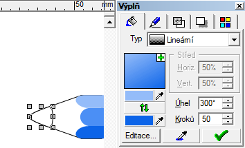 BARVY K vybarvení tuhy využijeme stejnou barvu, výplň bude mít lineární přechod.