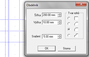 ZÁKLADNÍ TVAR Pomocí lupy si zvětšíme přední část výkresu (průsečíky vodících linek).