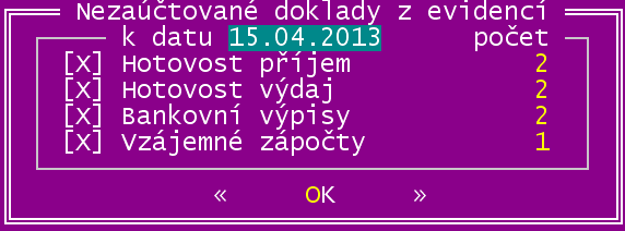 Daňová evidence 6.1.6 Tisk deníku Peněžní deník lze vytisknout ve dvou podobách. První v podstatě odpovídá strukturou sloupců klasickému papírovému deníku.