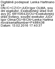 elektronické úřední desce soudního exekutora na stránce www.exekutorolma.cz v sekci ostatní zveřejněné dokumenty (ust. 336o odst. 2 písm. e) 