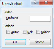 Doplněk do Wordu - vkládání citací do textu Ve chvíli, kdy chcete při psaní ve Wordu pasáž ocitovat, klikněte na tlačítko Vložit citaci. Zobrazí se seznam citací z Vašeho účtu.