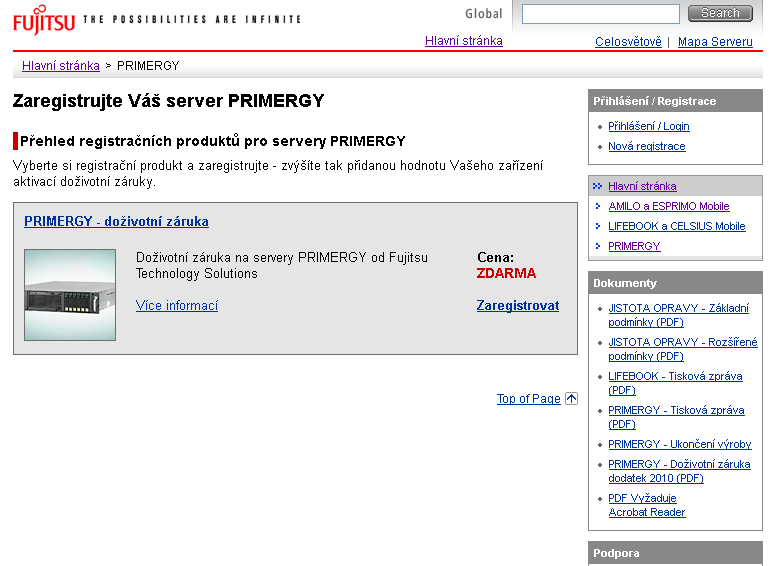 Doživotní záruka Za to ručím! Registrace záruk na produkty od společnosti Fujitsu.