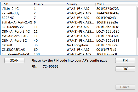 PIN kód adaptéru WPS je zobrazen vedle položky PIN:.