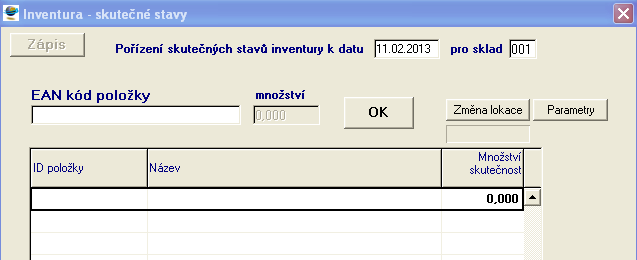 prozatím jsou vytvořeny funkce pro načtení dávek z offline čteček popis vytvoření importního souboru pro inventuru a práce se čtečkou je popsána v samostatném dokumentu ).