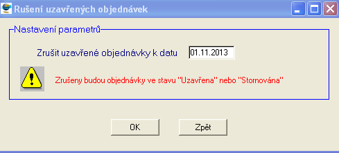 5.3.7. Tvorba zakázek dle objednávek Funkce umožňuje vystavit zakázky k vybraných objednávkám. Zakázky jsou vystavovány v poměru 1:1, tj.