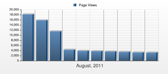 Nejzobrazovanější stránky (podle názvu) This report shows which pages are the most popular with your visitors by displaying the following metrics: the number of Page Views, the percentage of Page