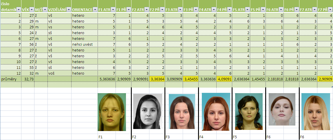 Obrázek 10 Výsledky pilotní studie