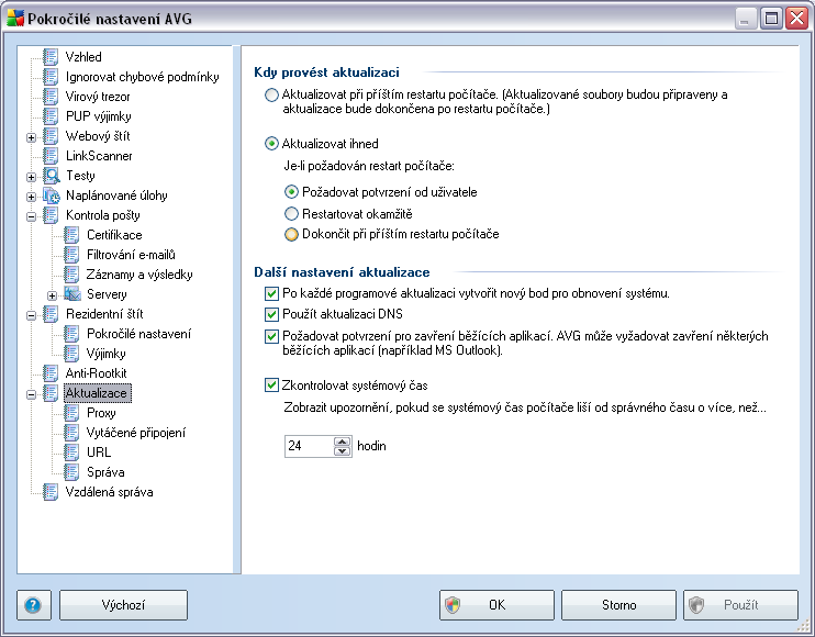 Rychlý rootkit test - testuje pouze systémový adresář (většinou c:\windows ) Kompletní rootkit test - testuje všechny dostupné disky kromě disků A: a B: 10.12.