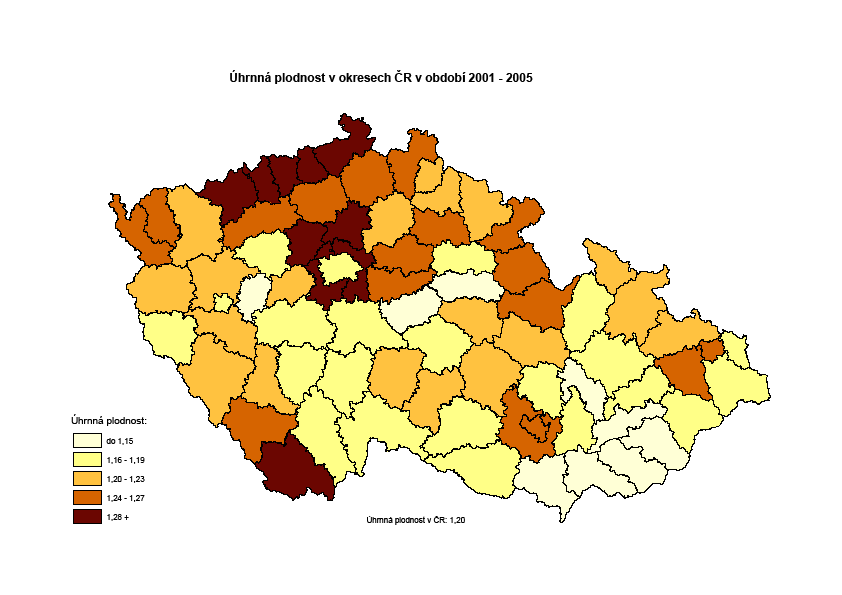 Dostupnost bydlení v regionech a demografické chování Regionální rozdíly v úhrnné