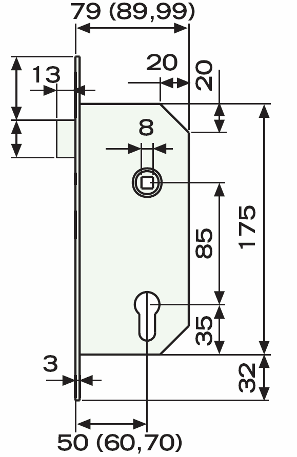 straně dveří je 100 mm. MODULAR, SENA viz str.