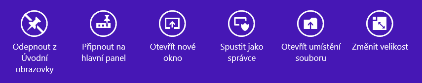 3.1.1 Přizpůsobení menu start Úprava dlaždic Upravit si menu Start k obrazu svému chce jistě každý uživatel. Změnit umístění a další vlastnosti dlaždic a zástupců.