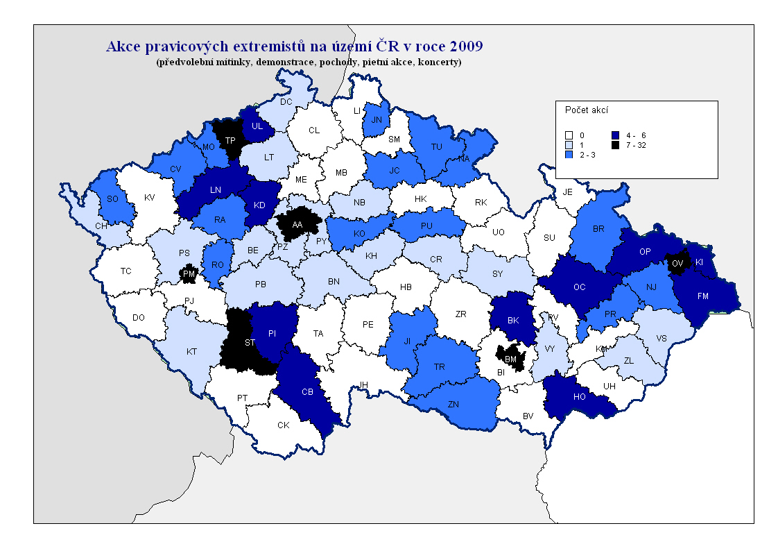 Druhým zdrojem dat je počet pořádaných koncertů, demonstrací, pochodů a dalších akcí, které nalezneme v statistice ministerstva vnitra.