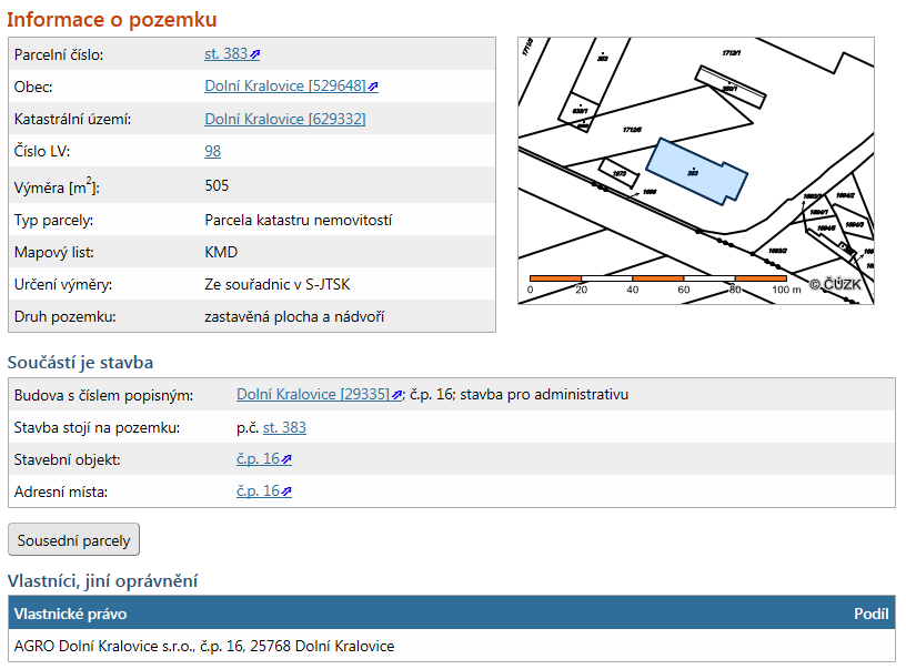 Ostatní Vzhledem k charakteru stavby nebyly požadovány. A.3 Údaje o území a) Rozsah řešeného území Objekty se nachází na pozemcích parc. č. 351, 353 a 383 st.