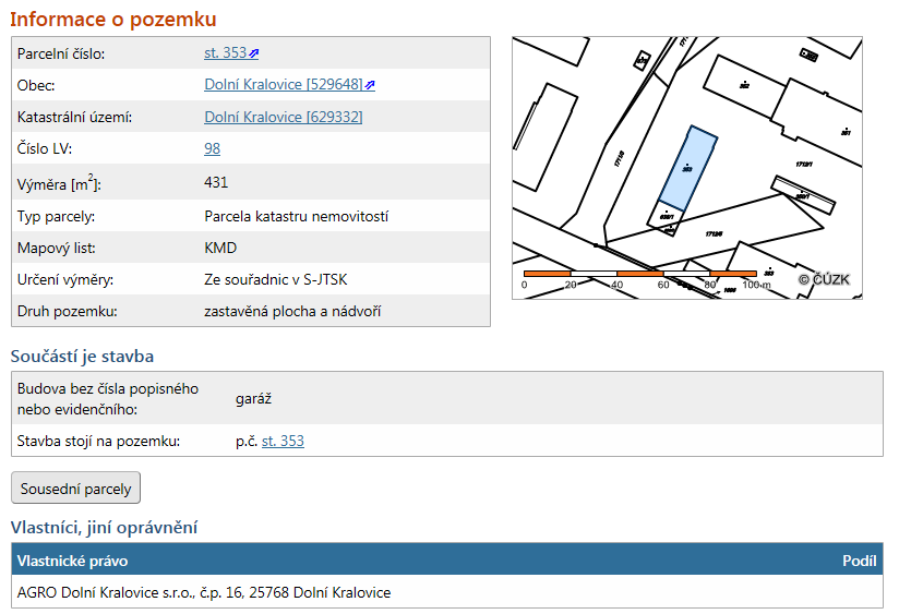 b) Údaje o ochraně území podle jiných právních předpisů Pozemky parc. č. 351, 353 a 383 st.