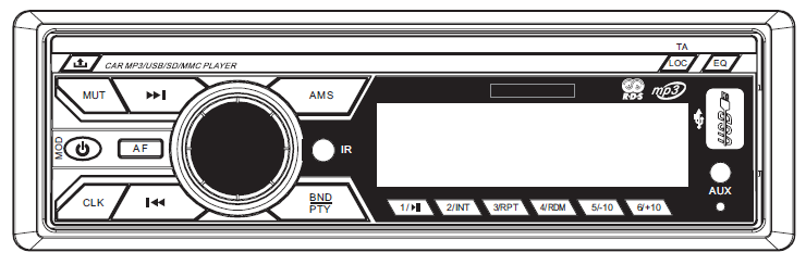 Model: DO BERA8637 AUTORÁDIO/MP3 PŘEHRÁVAČ (S KONEKTOREM USB A ČTEČKOU KARET SD)