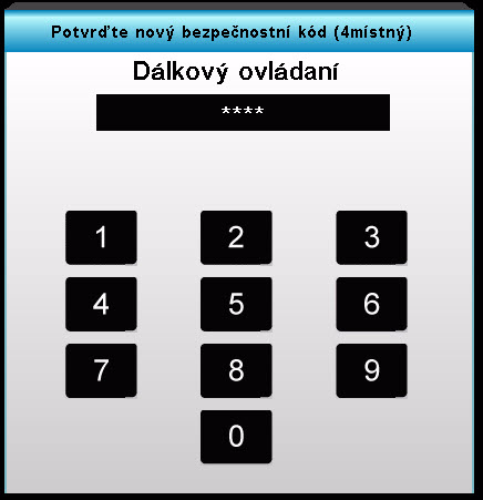 Změna hesla První připojení: 1. Stisknutím Enter nastavte heslo. 2. Heslo musí být 4 číslice. 3.