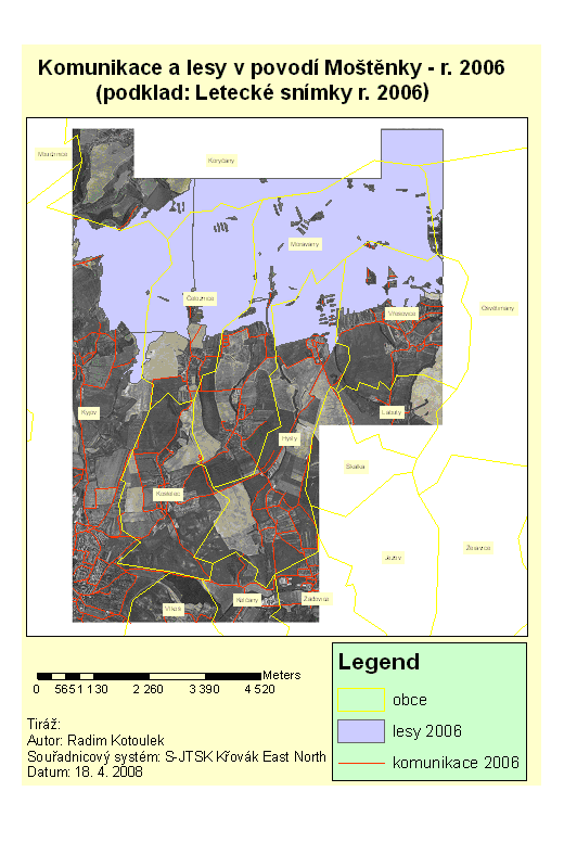 C MAPA 3: KOMUNIKACE A LESNí POROSTY R.