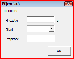 2.4 Řízení zásoby Tlačítkem lze měnit zásobu ve skladu. V okně Pohyb na skladě (Obrázek 8) vyberte druh pohybu (zde pouze příjem a výdej) a množství. Lze připojit i poznámku.